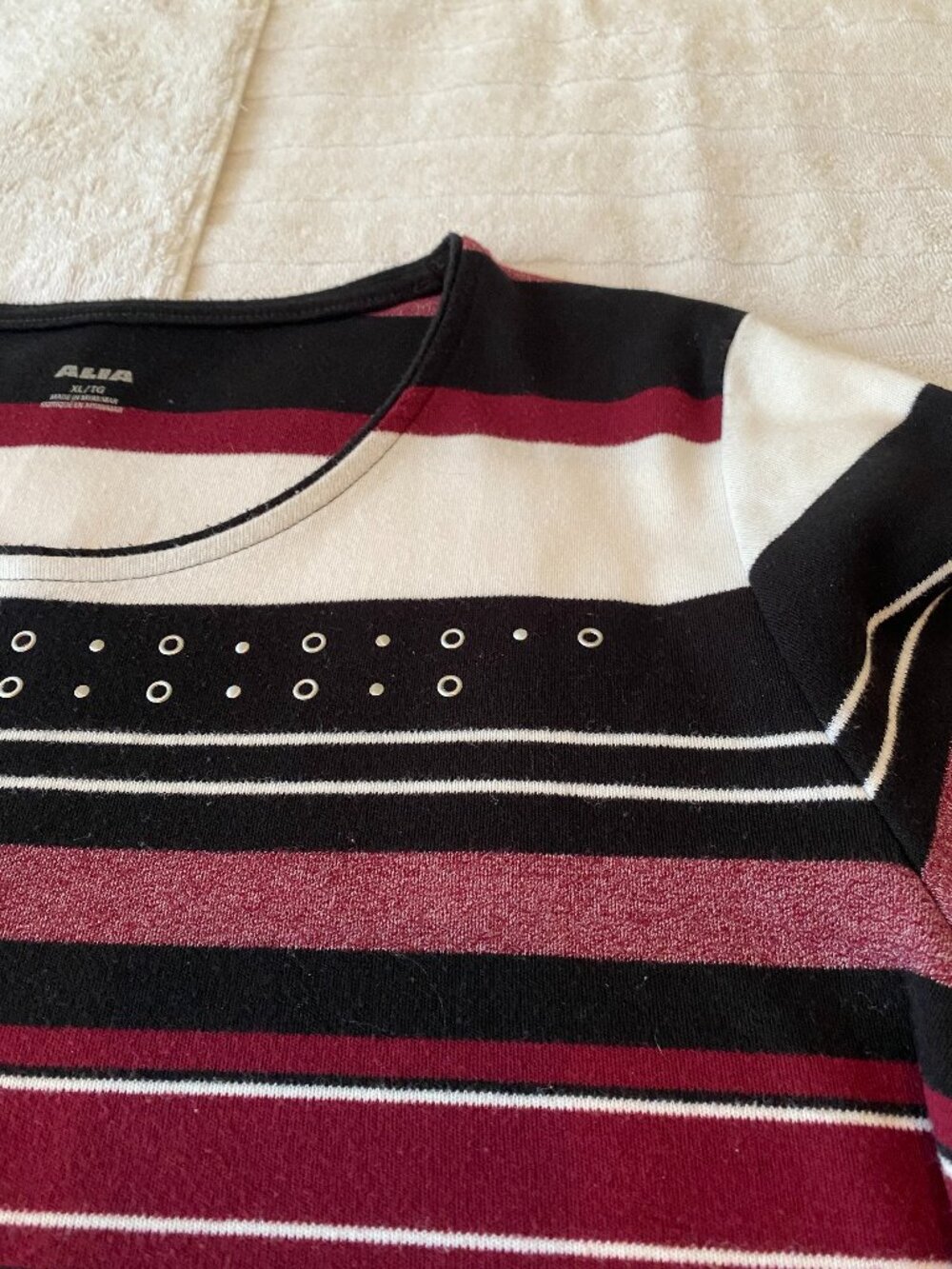 Alia striped 3/4 length sleeve top
